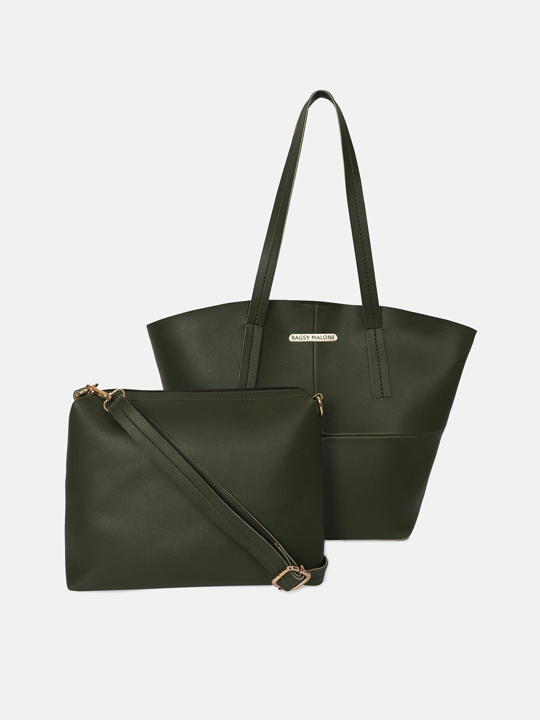 

Bagsy Malone Set Of 2 Green Structured Shoulder & Sling Bag