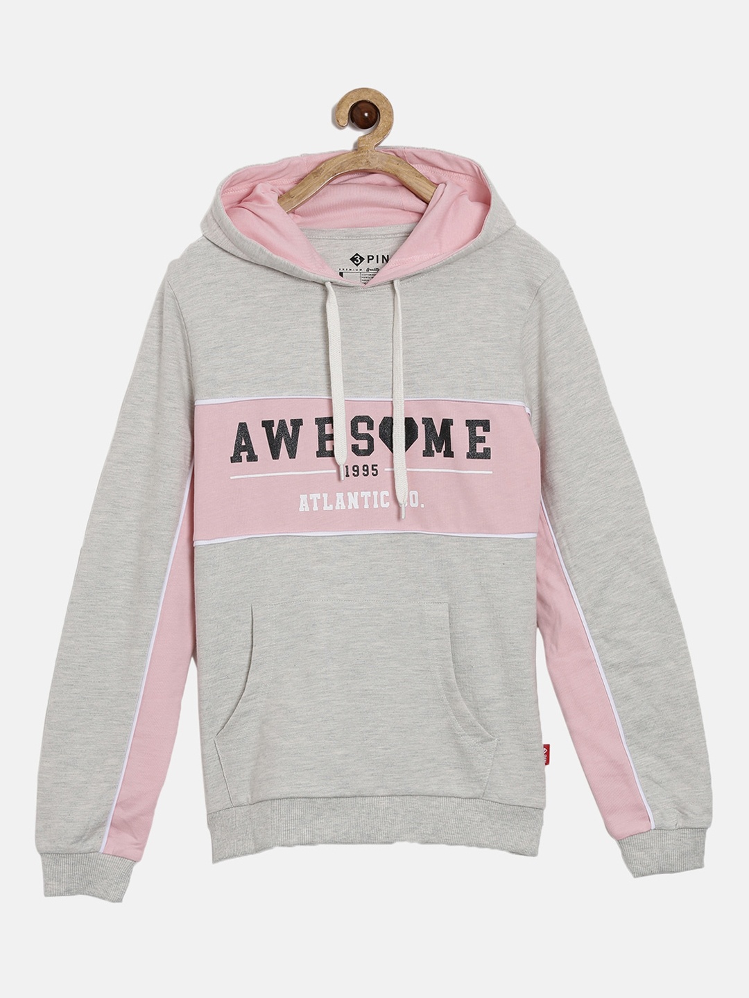 3PIN Girls Grey Colourblocked Sweatshirt