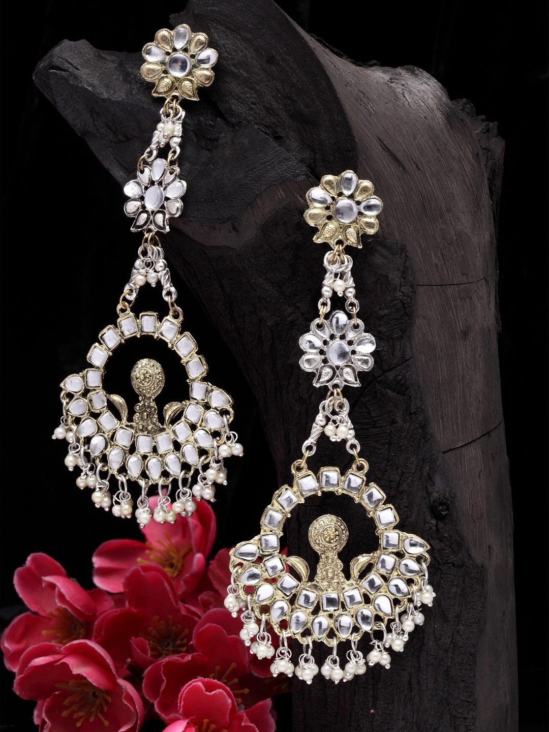 

Moedbuille Gold-Plated Contemporary Drop Earrings