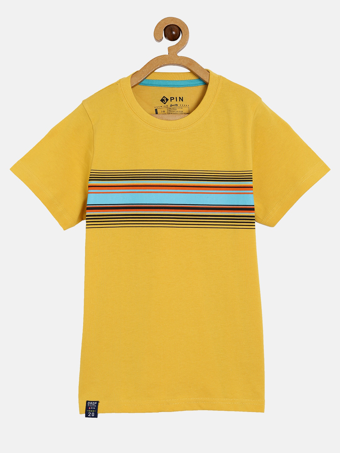 

3PIN Boys Yellow & Blue Striped T-shirt
