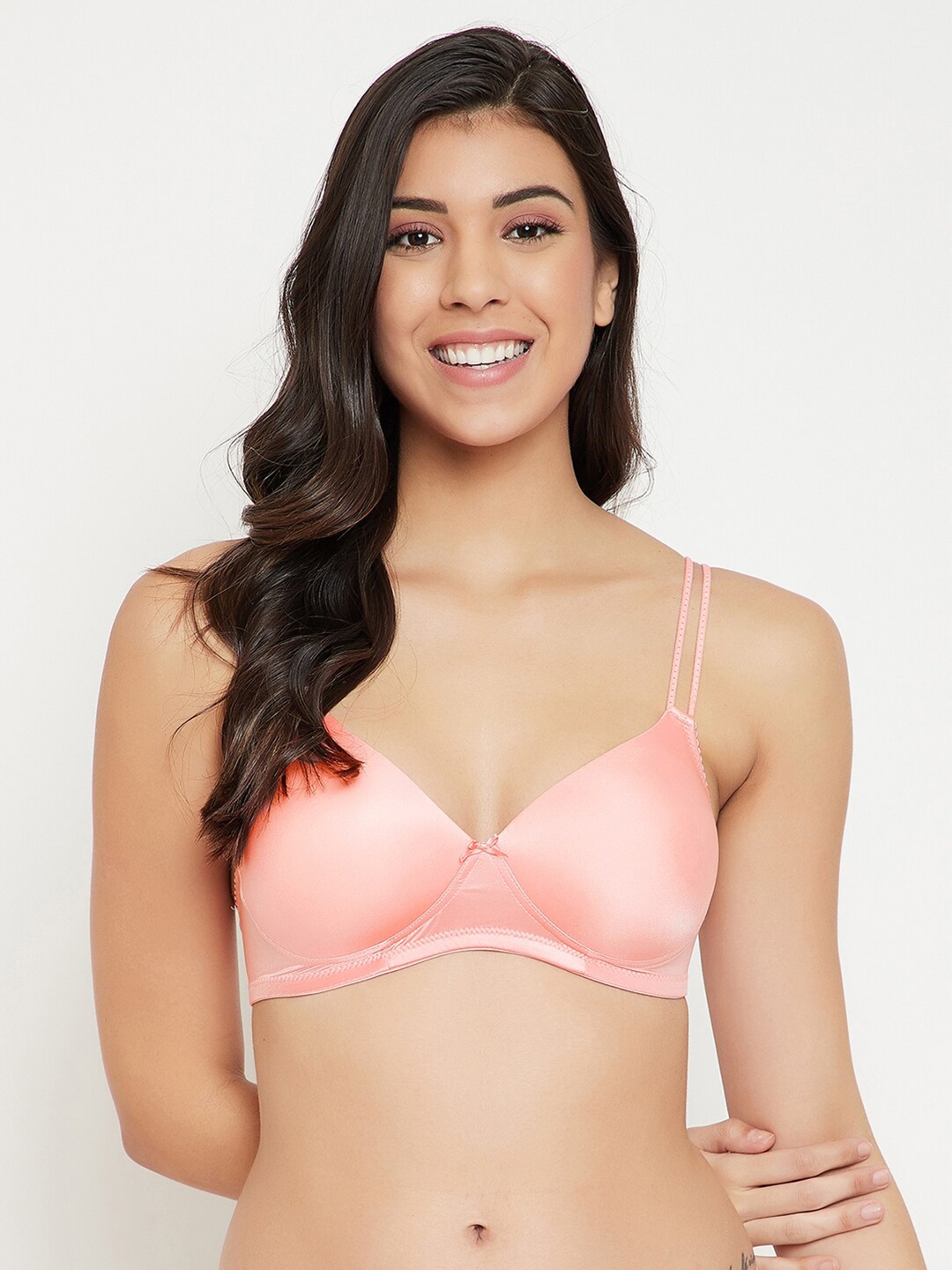 

Clovia Pink Full Coverage Lightly Padded T-shirt Bra - BR1067L2236E