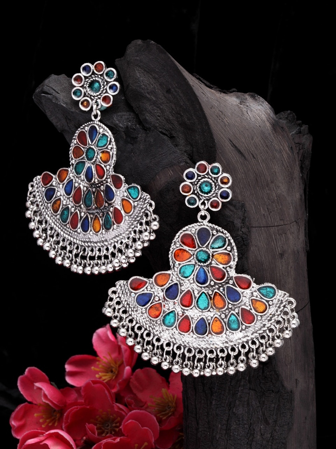Moedbuille Silver-Plated Classic Chandbalis Earrings