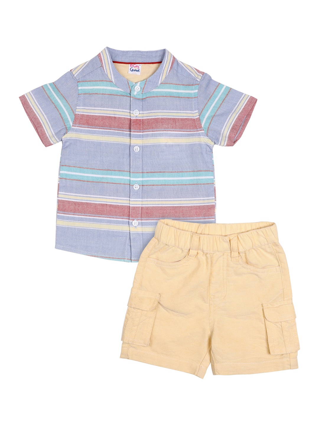 

KICKS & CRAWL Infant Boys Blue & Beige Apparel Gift Set