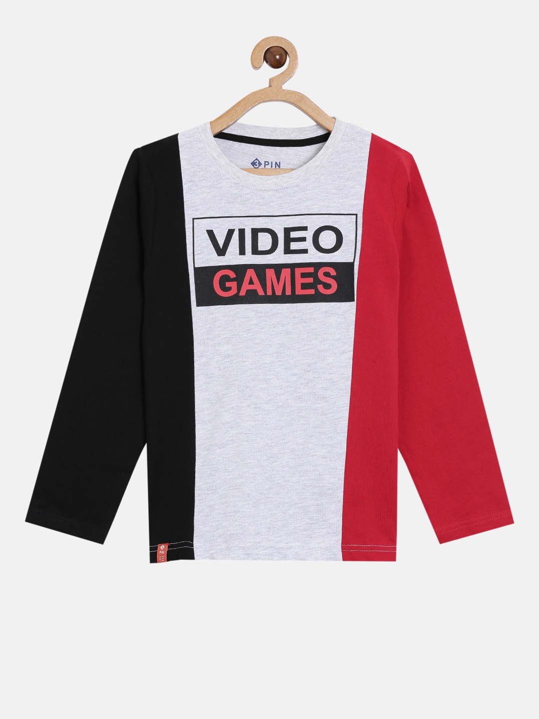 

3PIN Boys Multicoloured Typography Colourblocked Applique T-shirt, Multi
