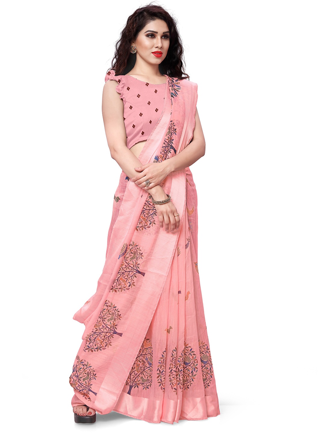KALINI Pink Baluchari Saree