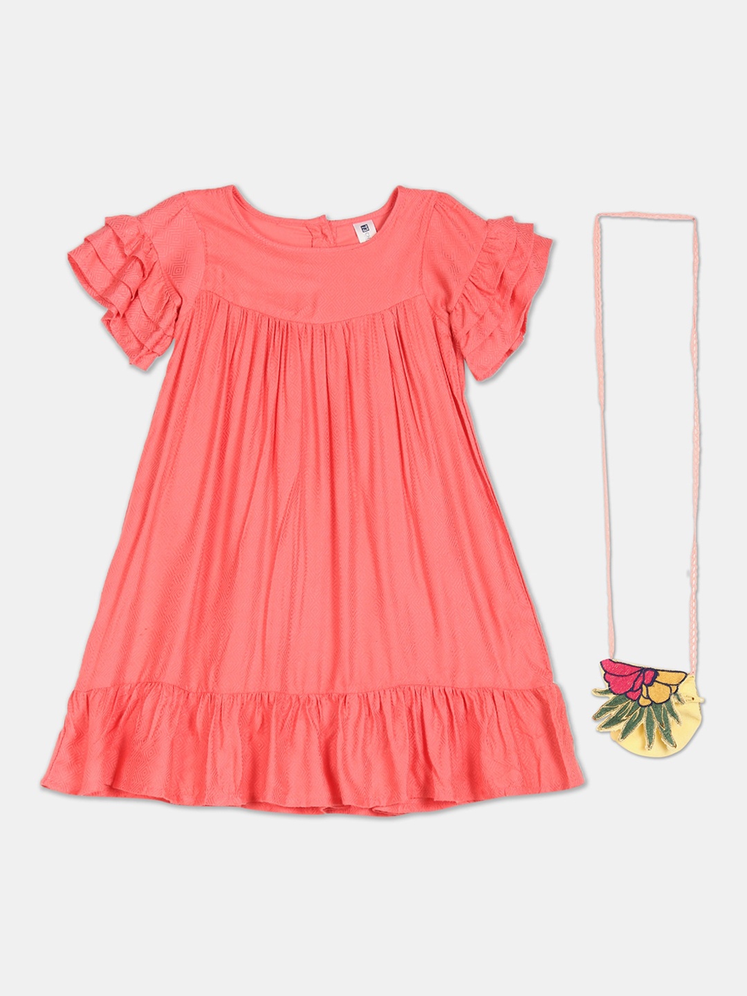 

Cherokee Pink A-Line Dress With Sling Bag
