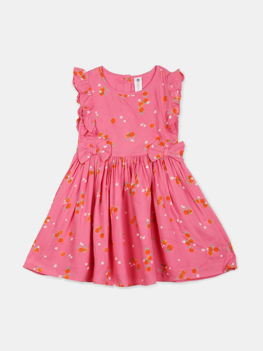 

Cherokee Pink & Orange Fit & Flare Dress With Headband