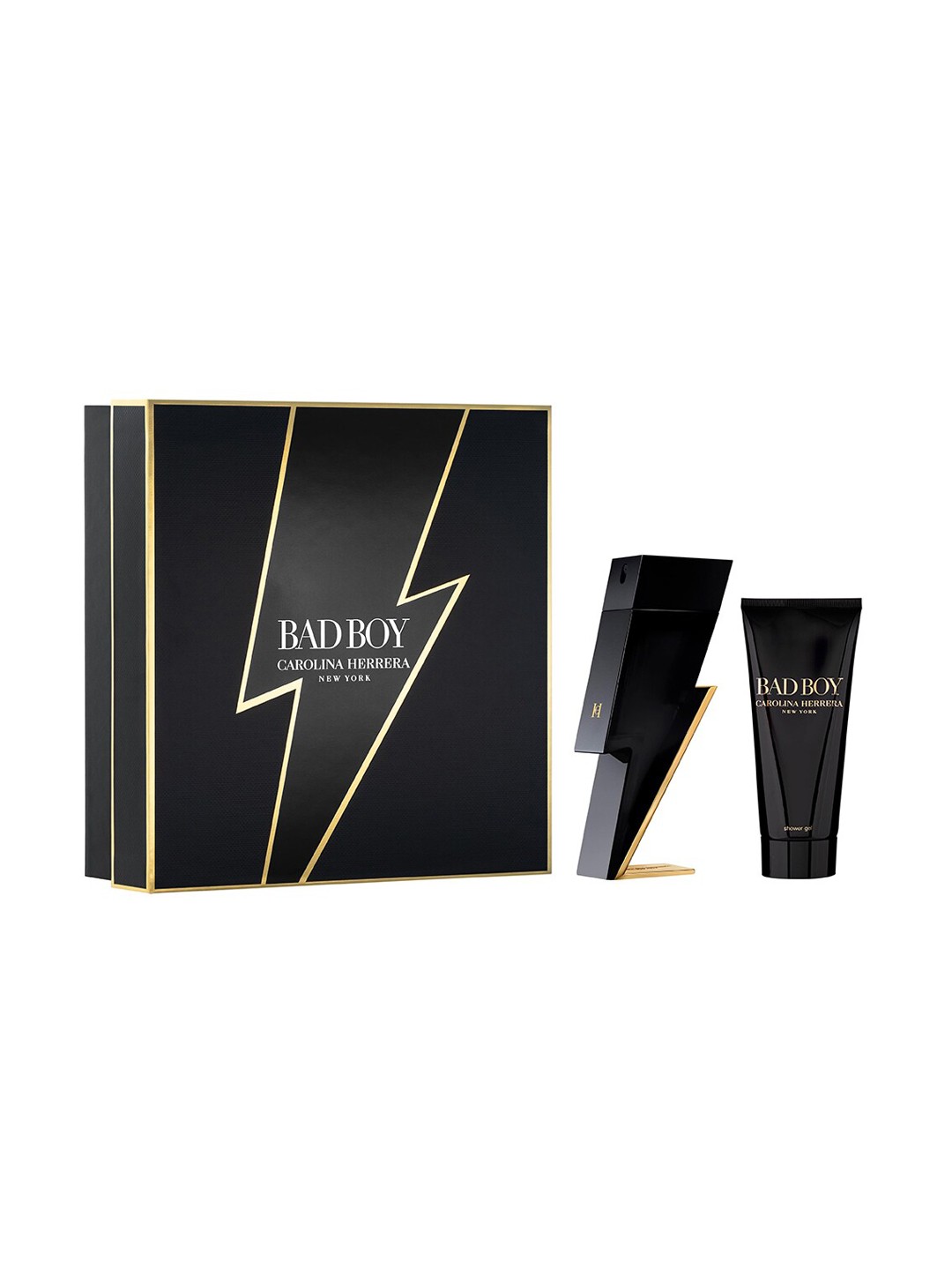

Carolina Herrera Bad Boy Eau de Toilette 100ml with All Over Wash 100ml, Transparent