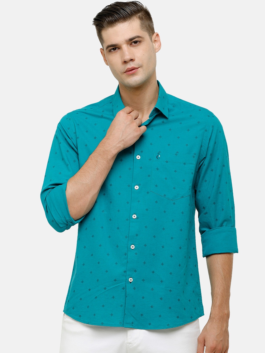 

CAVALLO by Linen Club Men Green Printed Casual Shirt