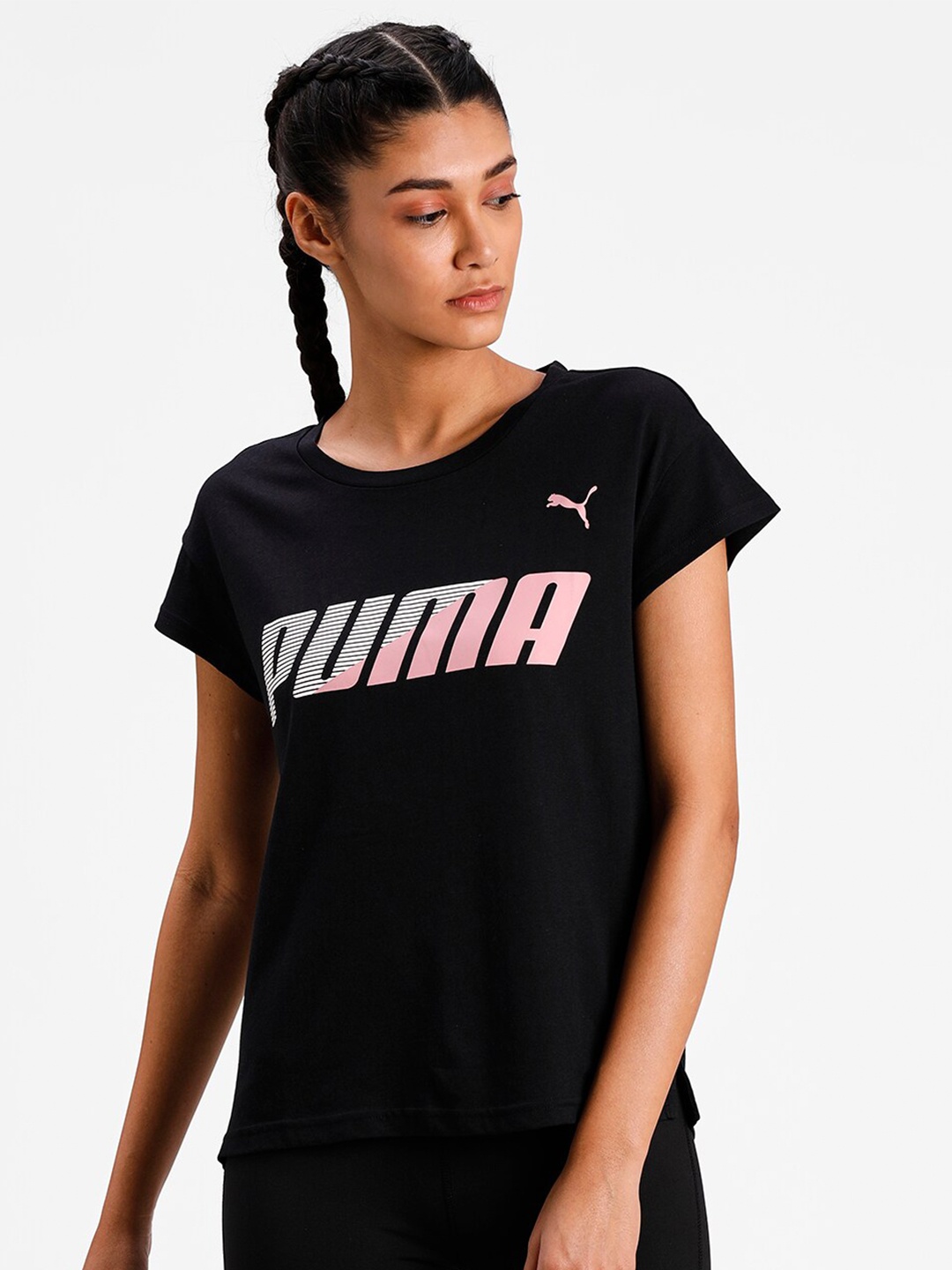 

Puma Women Black Brand Logo Printed MODERN SPORT dryCELL T-Shirt