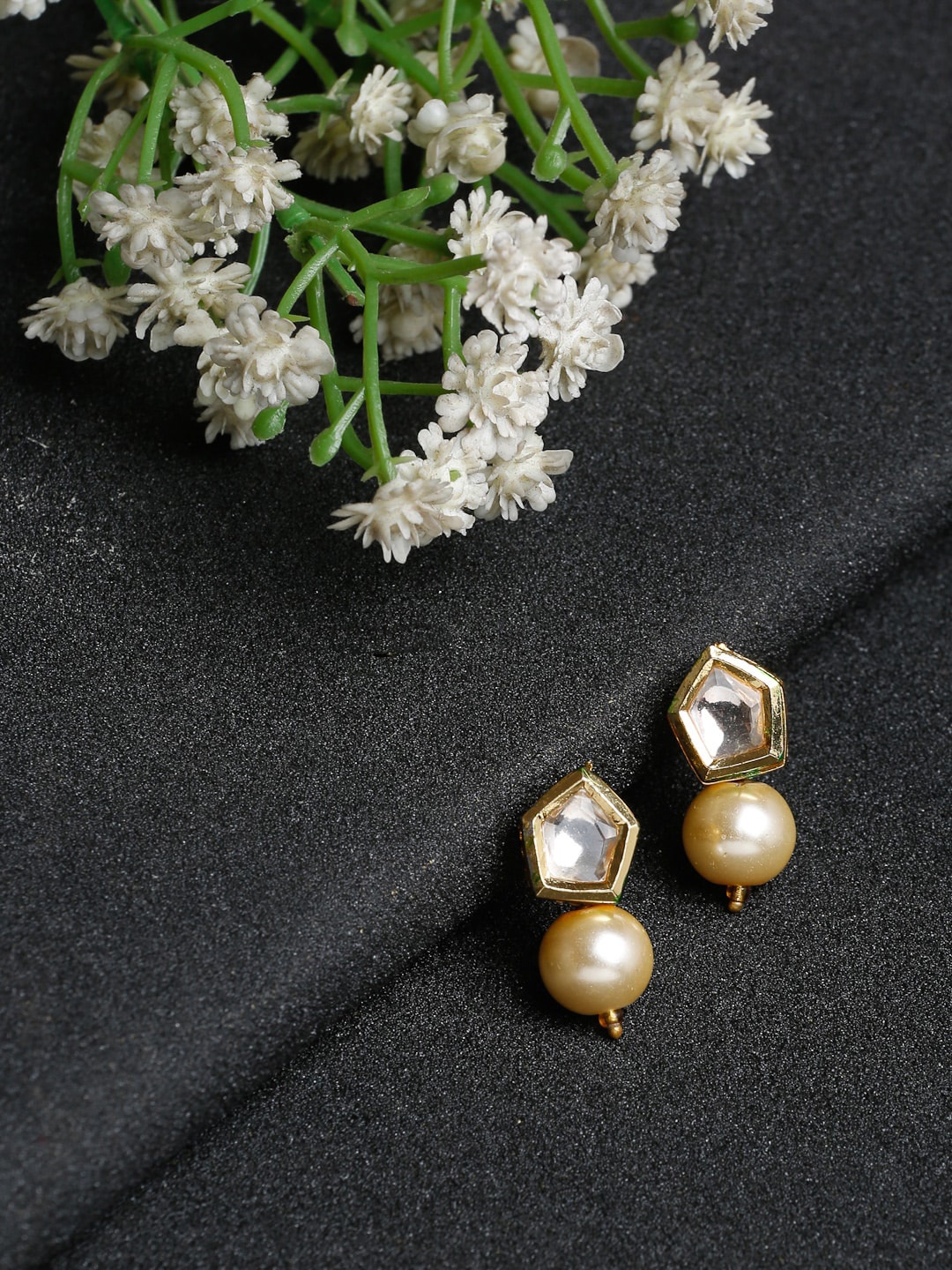 

Ruby Raang Gold-Plated Contemporary Studs Earrings