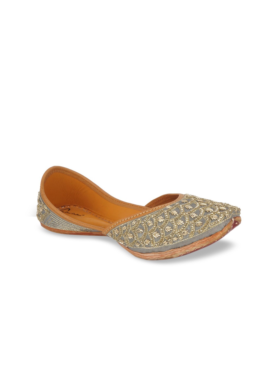 The Desi Dulhan Women Grey Ethnic Mojaris