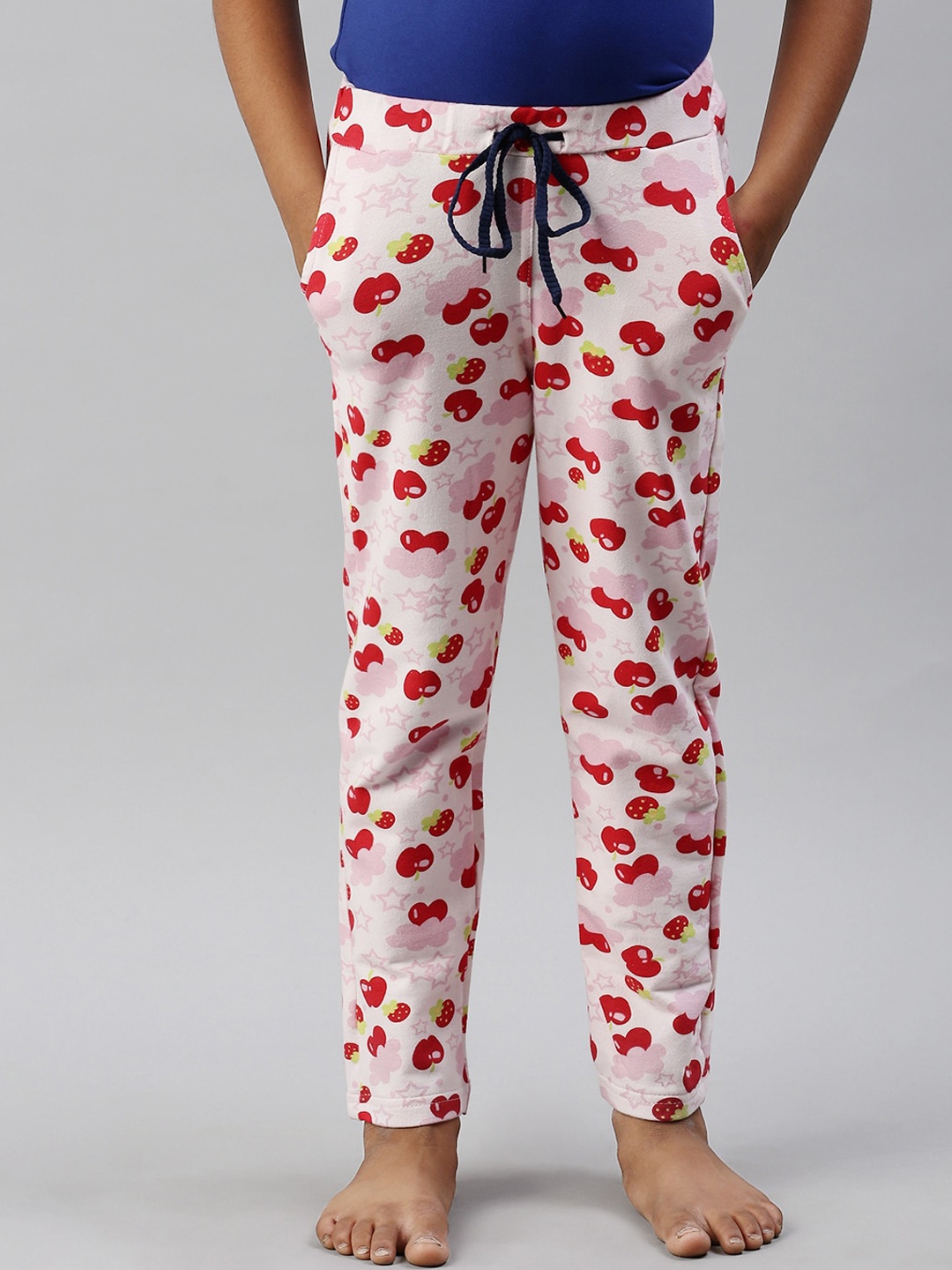 

Kryptic Girls Pink & Red Printed Pure Cotton Lounge Pants