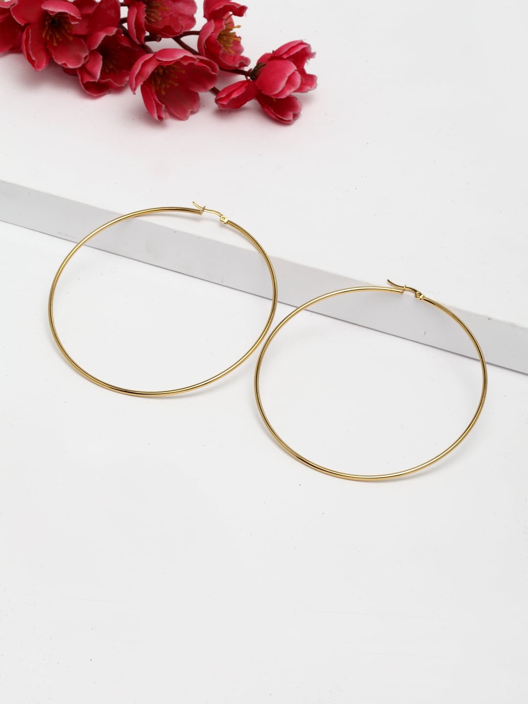 

Moedbuille Gold-Plated Handcrafted Contemporary Hoop Earrings