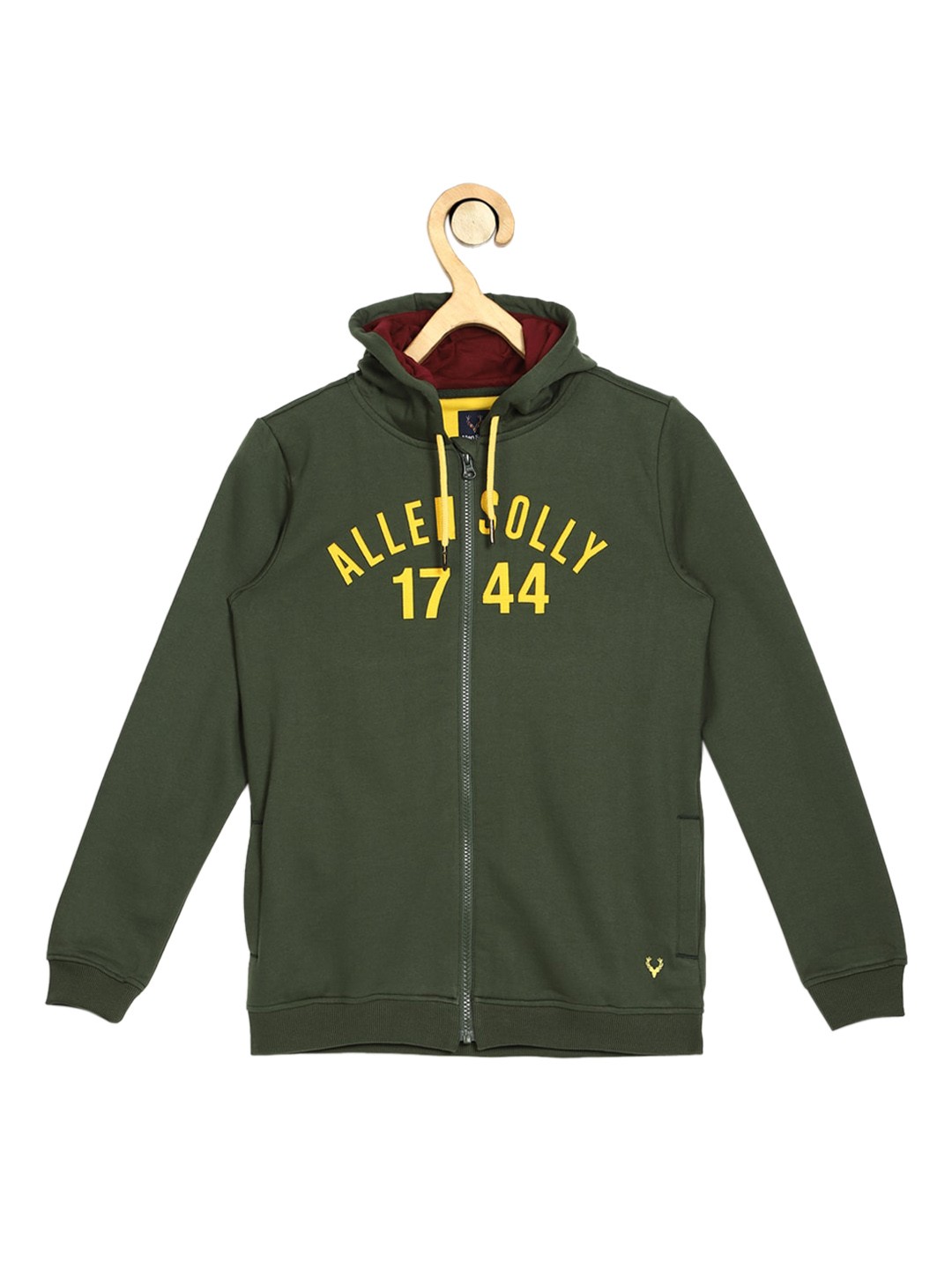 

Allen Solly Junior Boys Olive Green Printed Hooded Sweatshirt