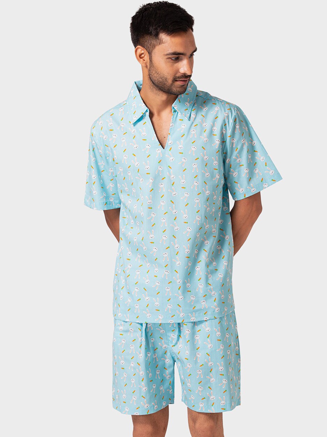 

Fluffalump Men Blue Night Wear Set