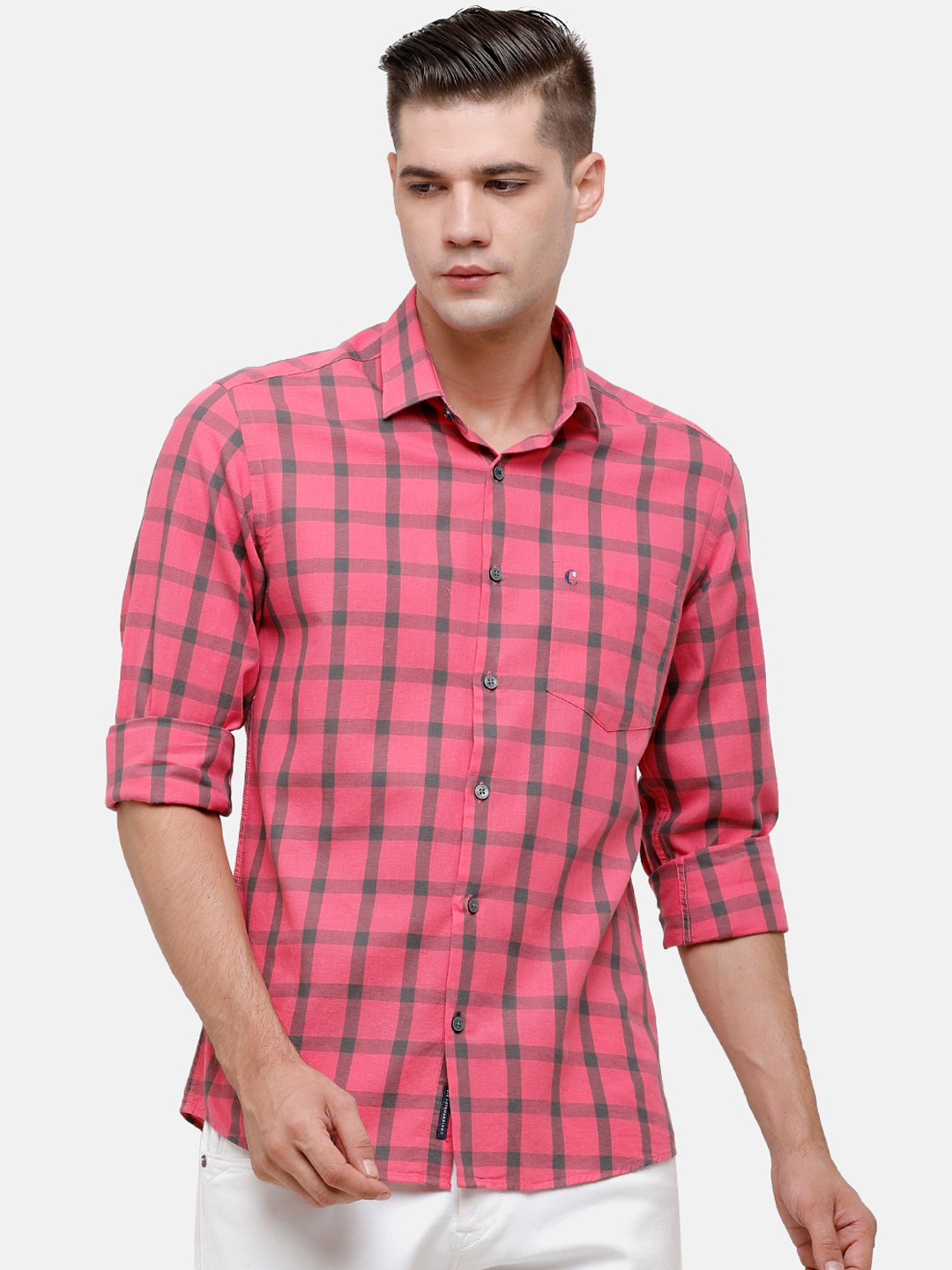 

CAVALLO by Linen Club Men Red Checked Casual Shirt