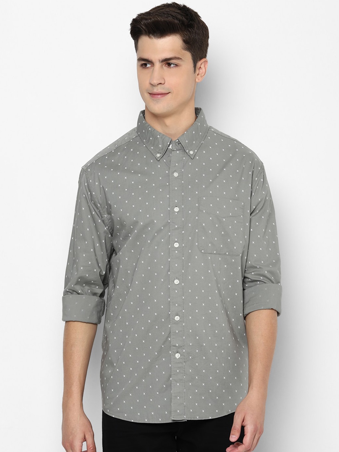 

AMERICAN EAGLE OUTFITTERS Men Grey Printed Casual Shirt