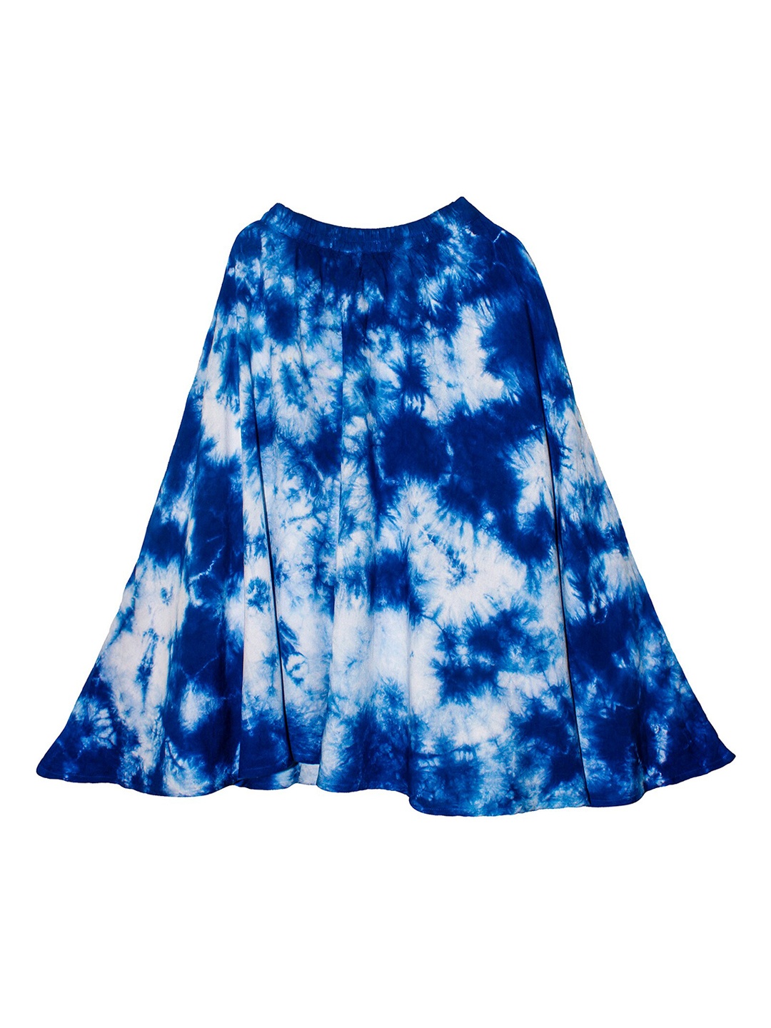 

KiddoPanti Girls Blue & White Tie & Dye A-line Maxi Skirt