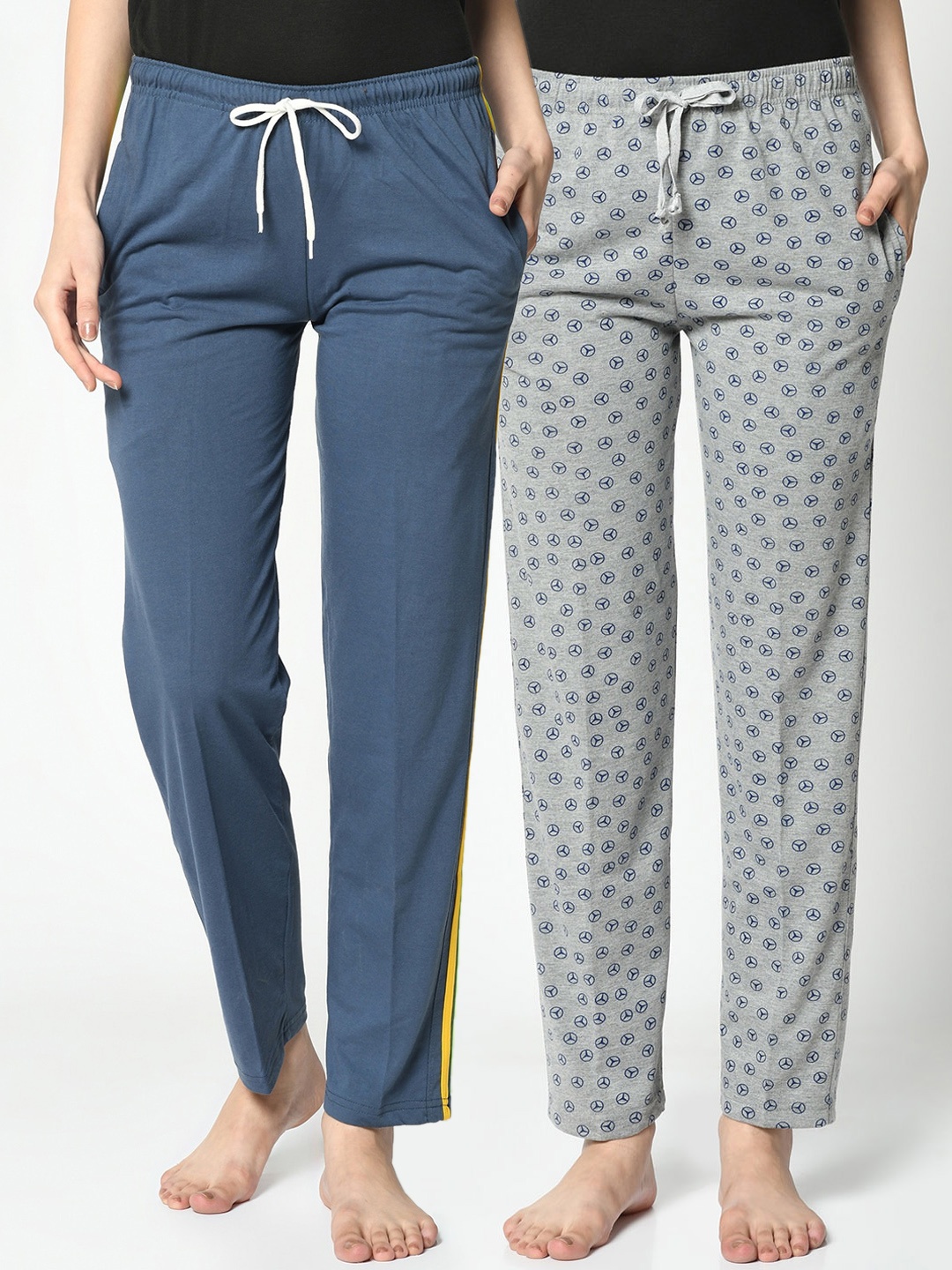 

VIMAL JONNEY Women Pack Of 2 Lounge Pants, Grey