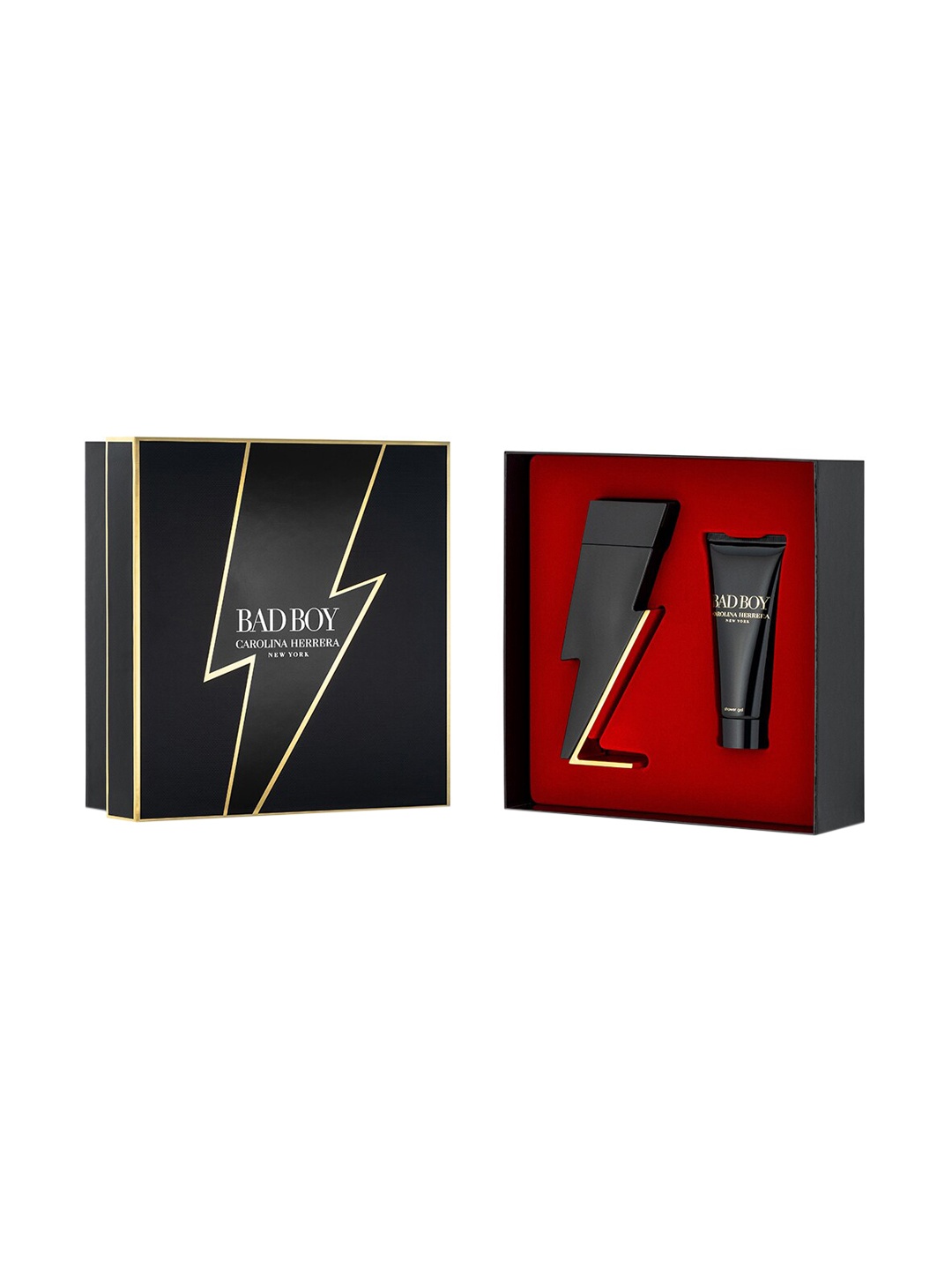 

Carolina Herrera Bad Boy Eau de Toilette 100ml with Shower Gel 100ml, Transparent
