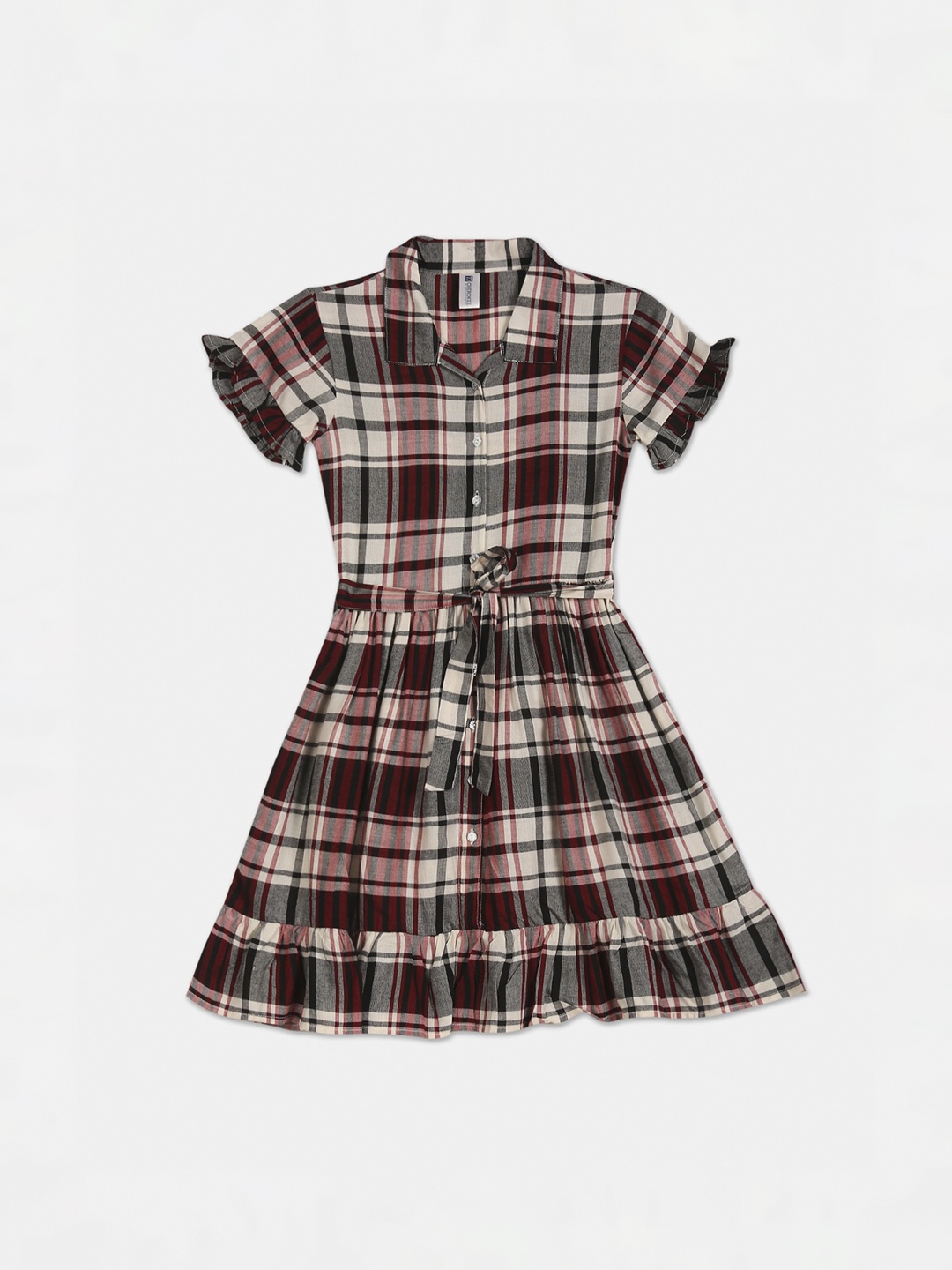 

Cherokee Pink & Black Checked Cotton Dress