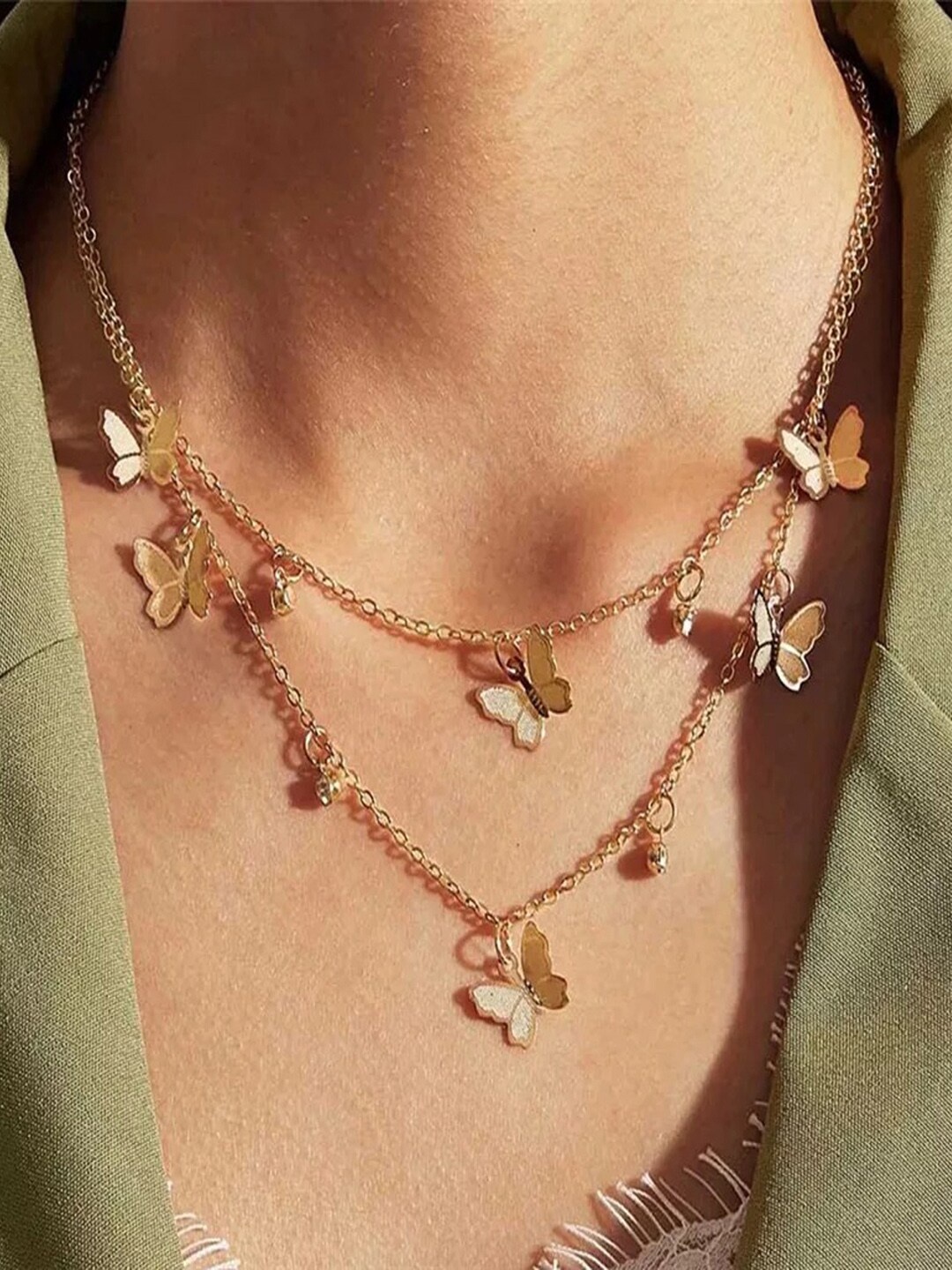 

Shining Diva Fashion Gold-Plated Layered Necklace