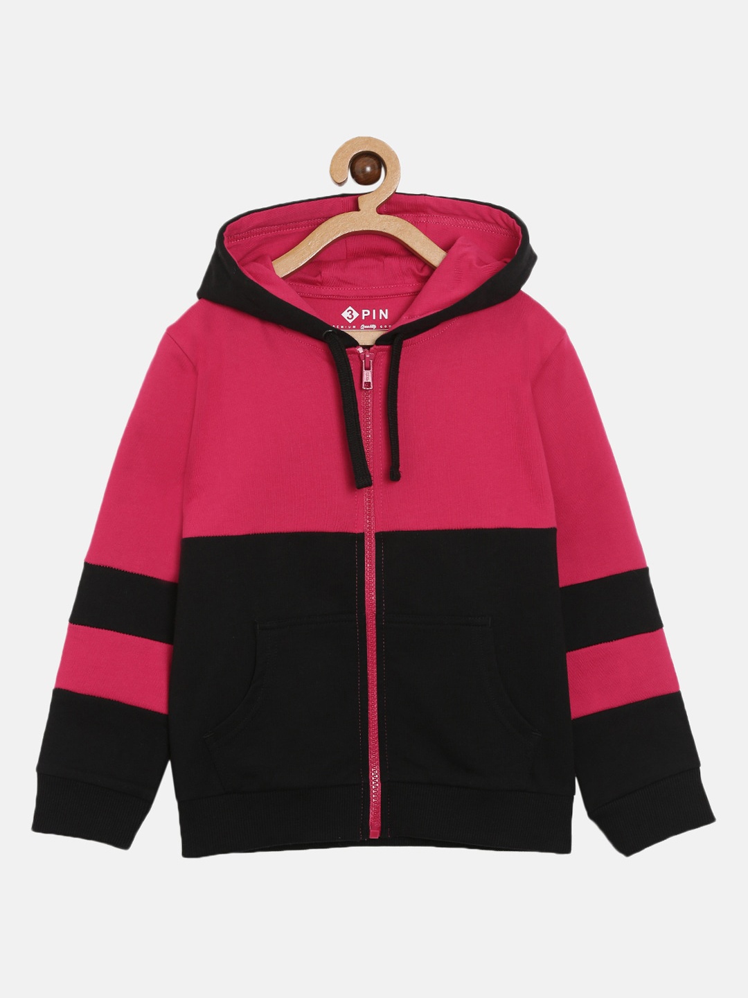 

3PIN Girls Pink Colourblocked Hooded Sweatshirt