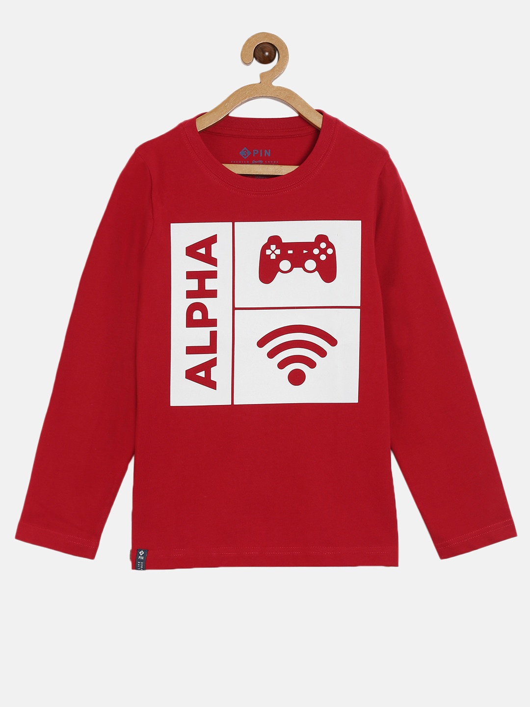 

3PIN Boys Red Printed Pure Cotton T-shirt