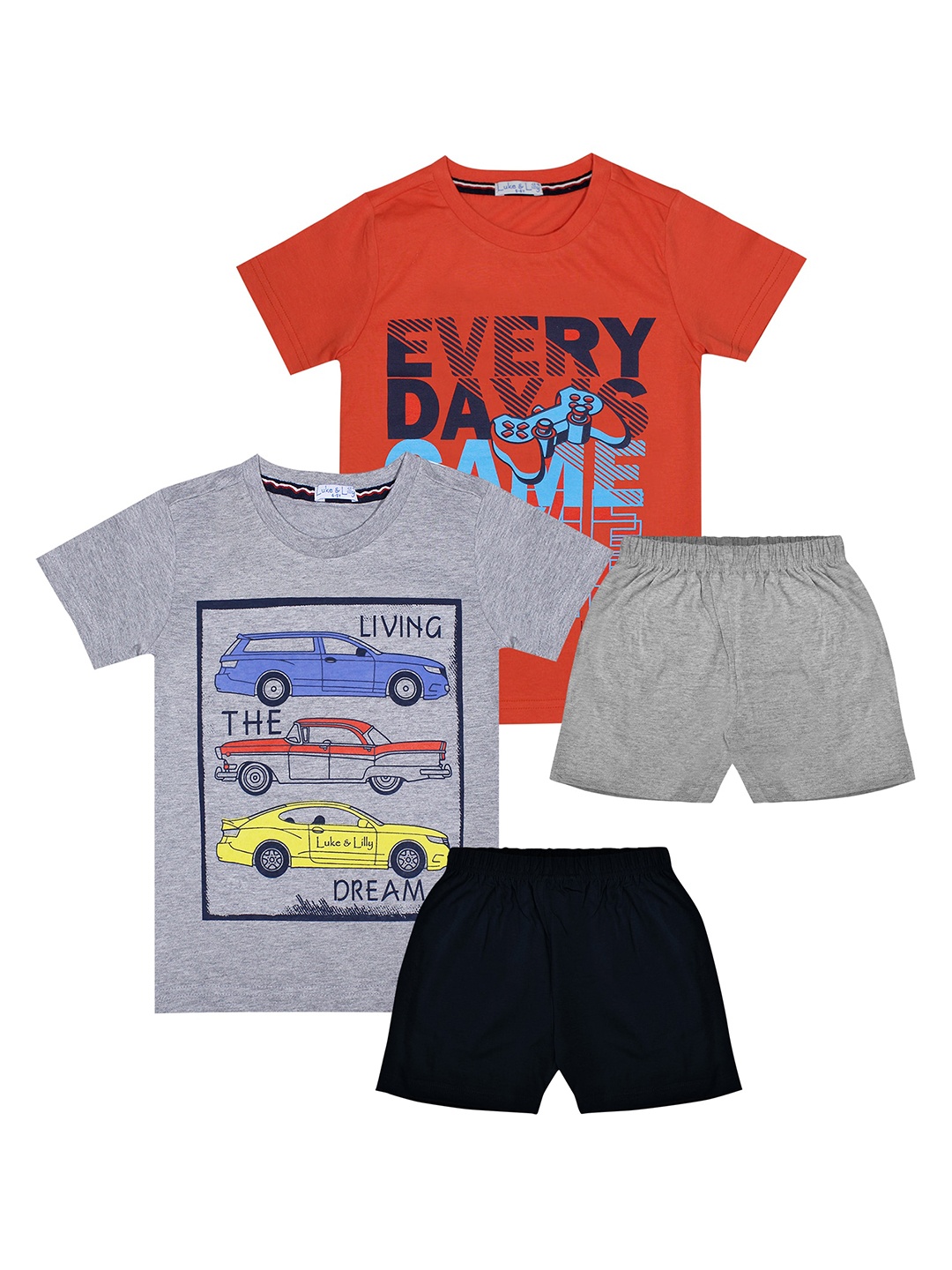 

Luke & Lilly Boys Pack of 2 Multicoloured Printed T-shirt with Shorts, Multi