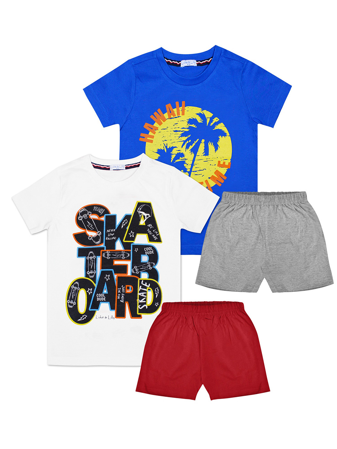 

Luke & Lilly Boys Pack of 2 Printed T-shirt with Shorts, White