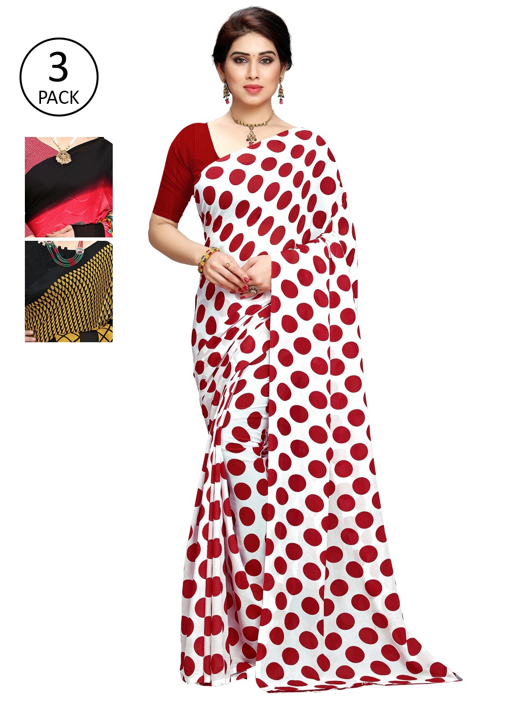 

KALINI Multicoloured Pack of 3 Saree, Multi