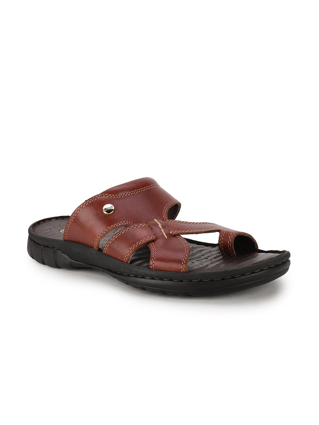 

Scholl Men Brown & Black Ethnic Leather Comfort Sandals