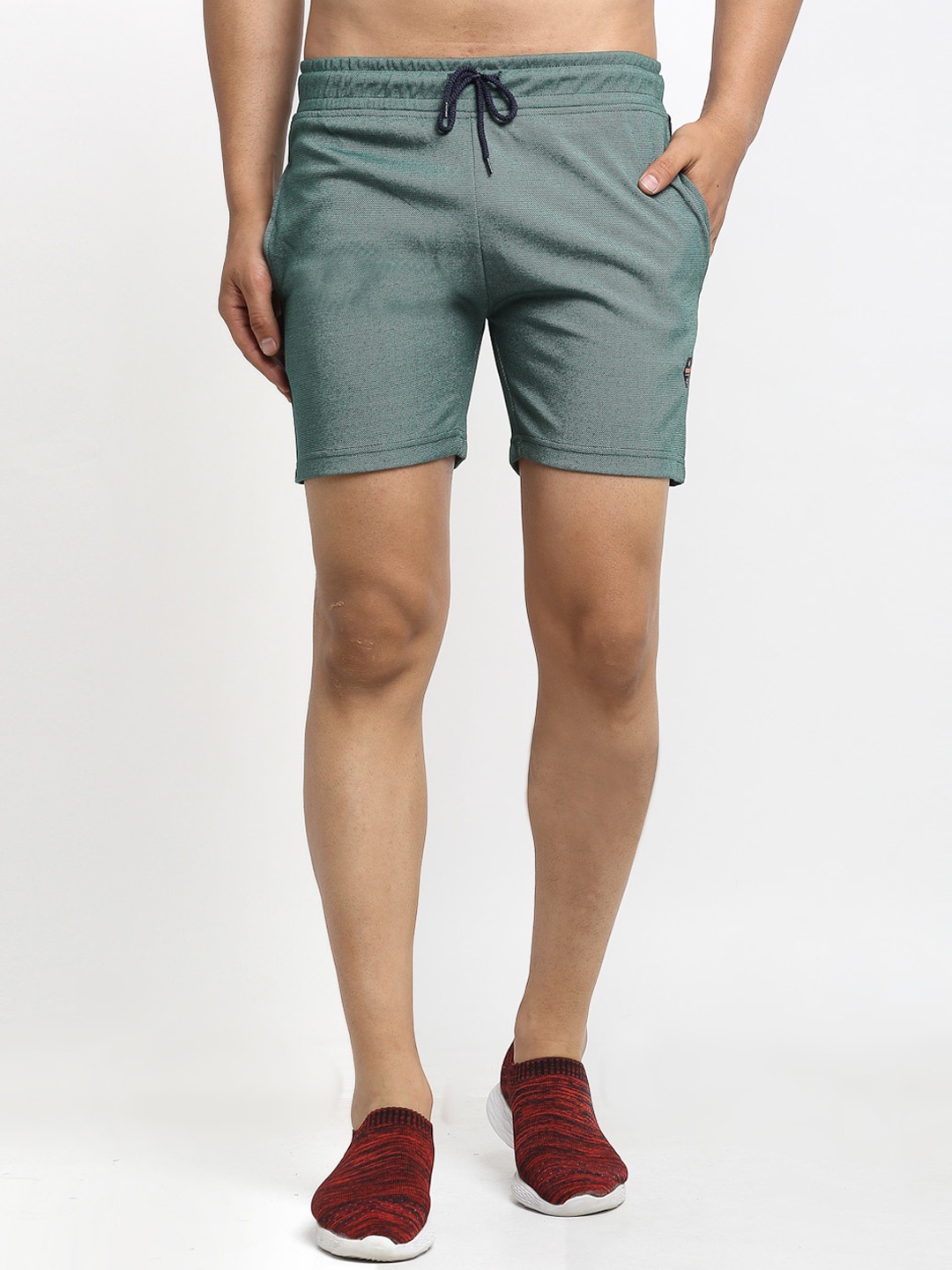 

Club York Men Green Mid-Rise Regular Shorts