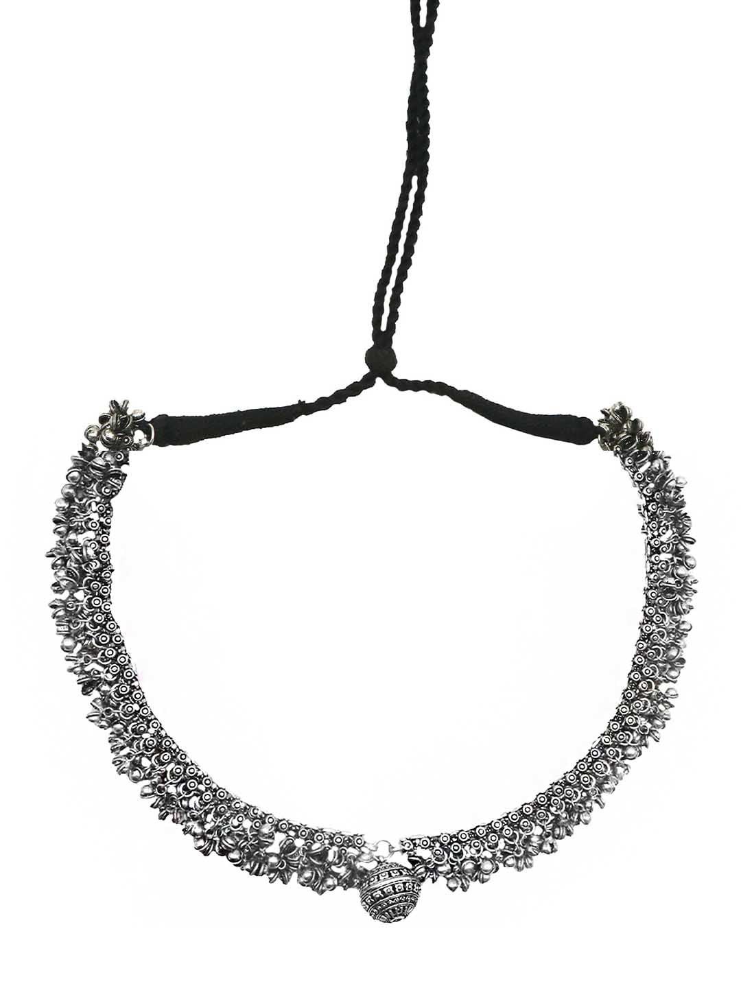

TEEJH Oxidized Silver-Toned Ghungroo Jewellery Set