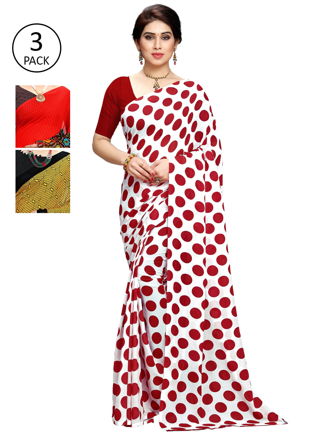 

KALINI Multicoloured Pack of 3 Saree, Multi