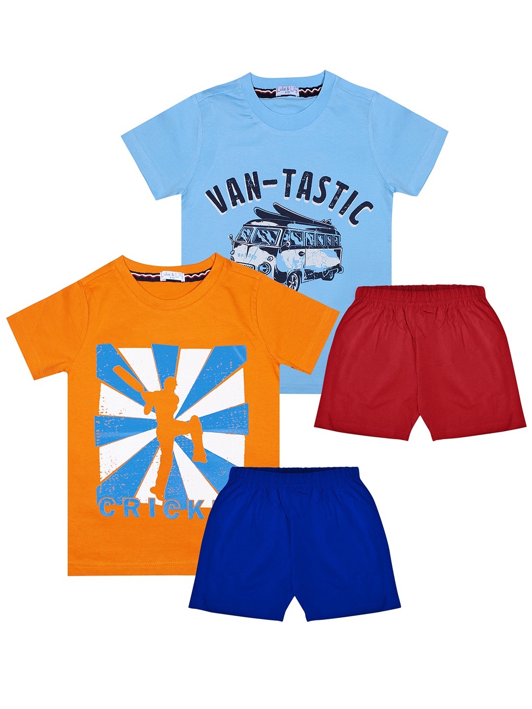 

Luke & Lilly Boys Pack Of 2 Multicoloured Printed T-shirt with Shorts, Multi