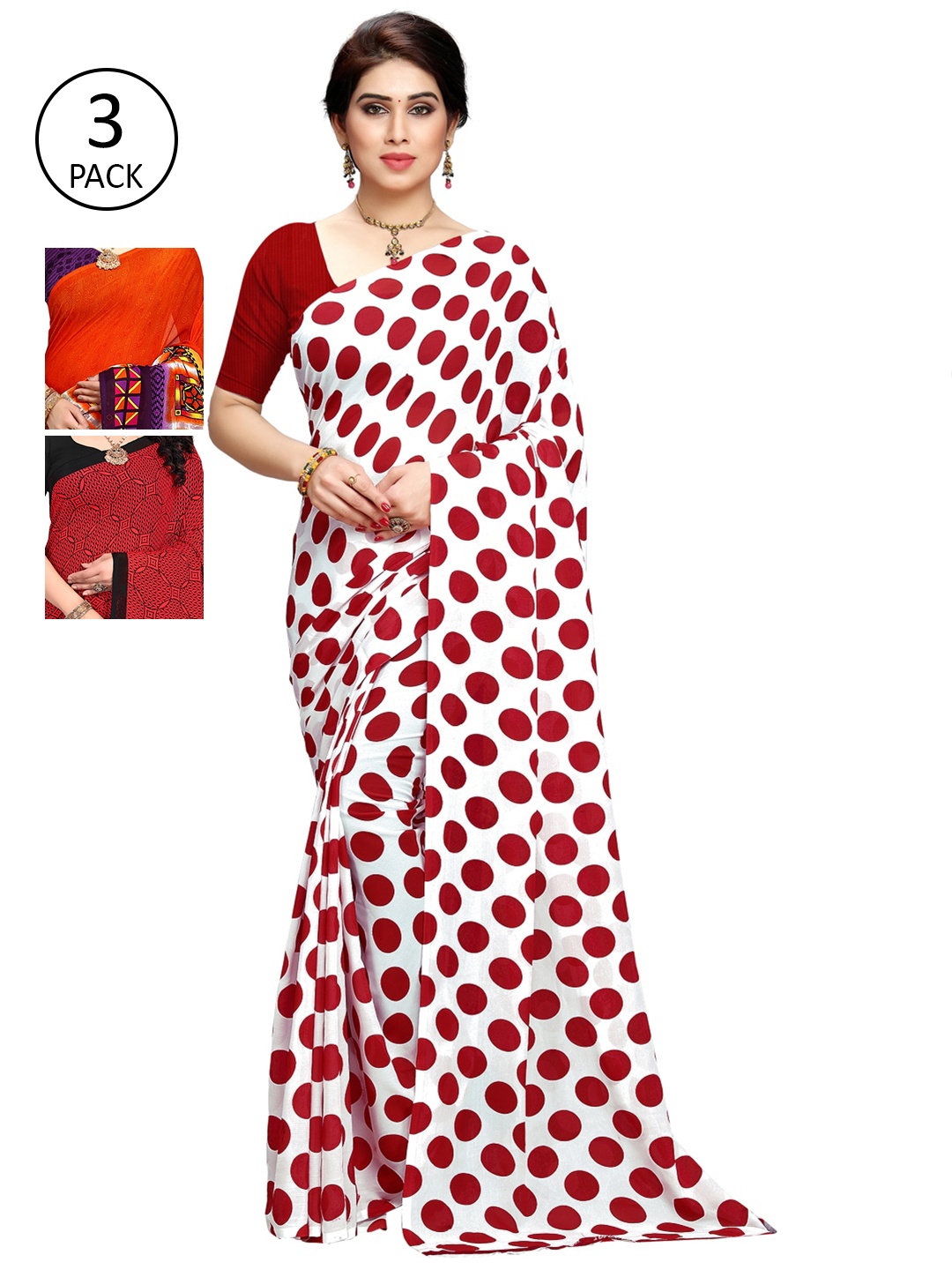 

KALINI Multicoloured Pack of 3 Saree, Multi
