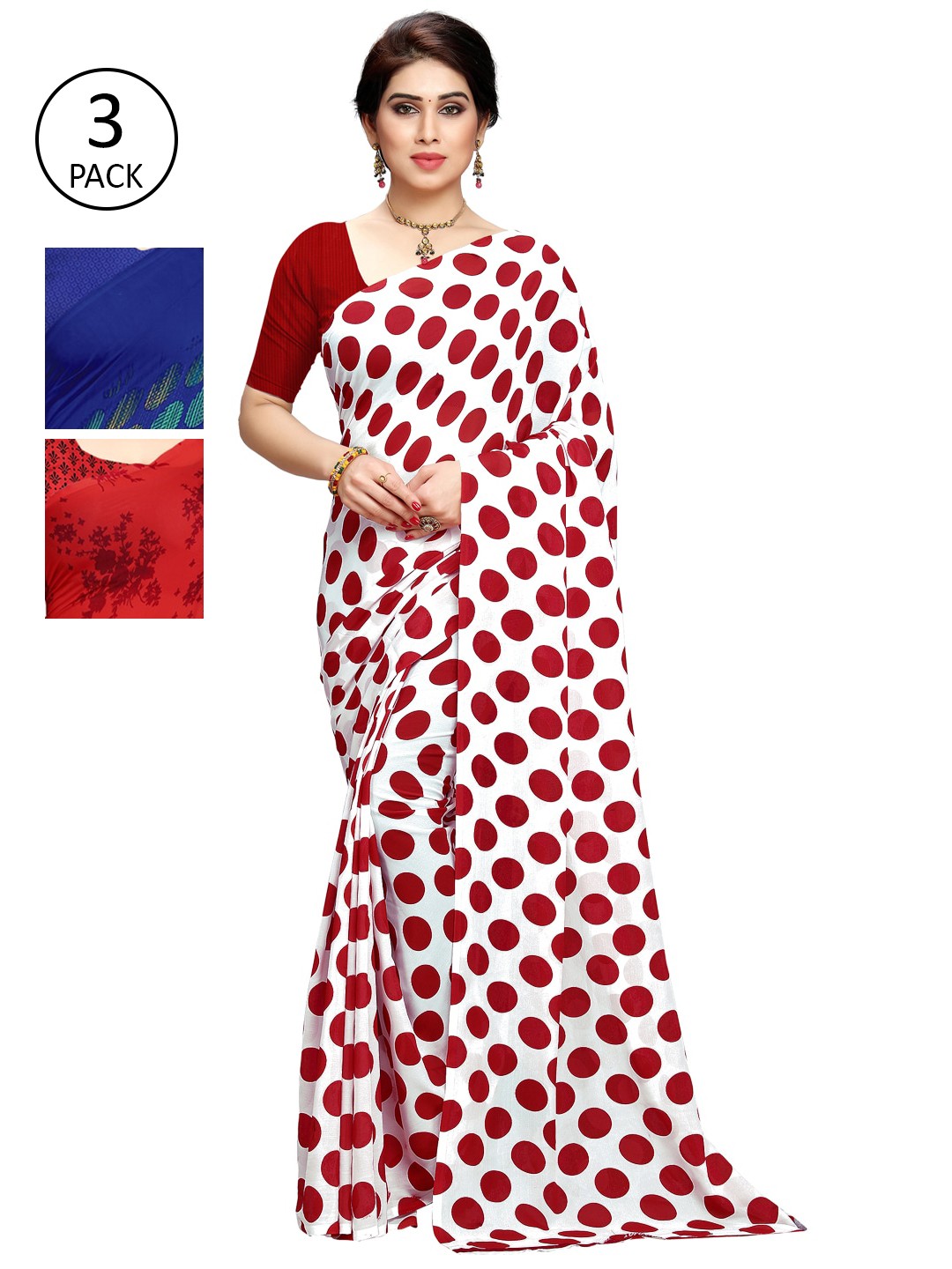 

KALINI Pack Of 3 Printed Sarees, Multi