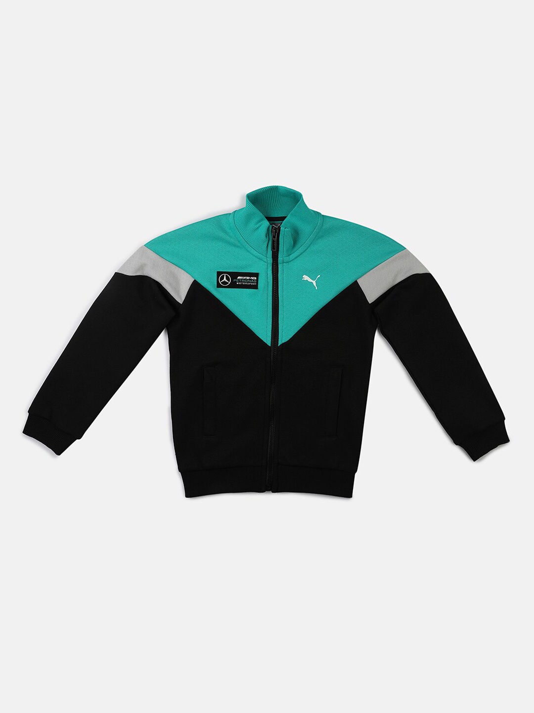 

Puma Unisex Kids Black & Green Colourblocked MAPM MCS Bomber Jacket