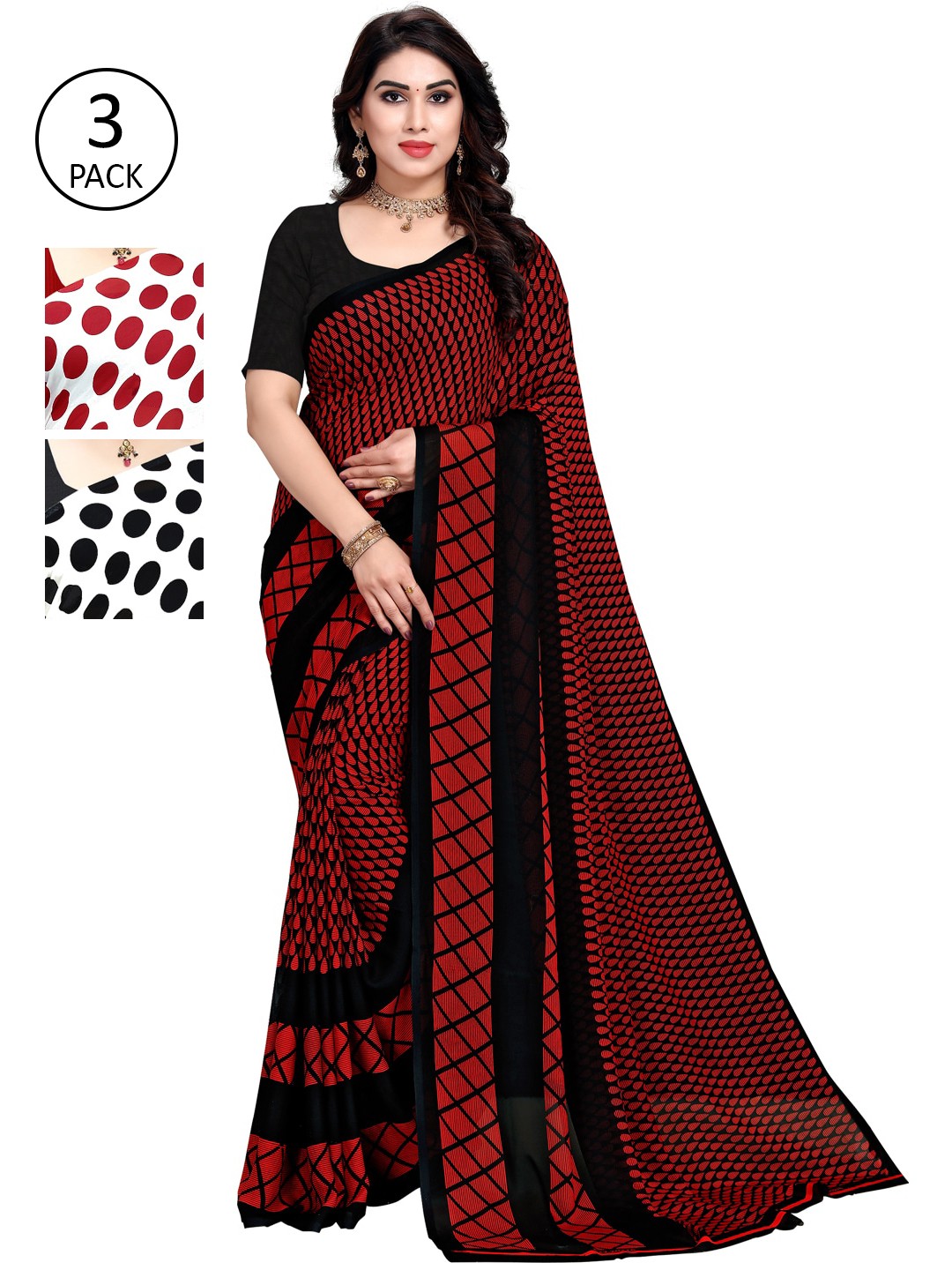 

ANAND SAREES Multicoloured Pack of 3 Saree, Multi