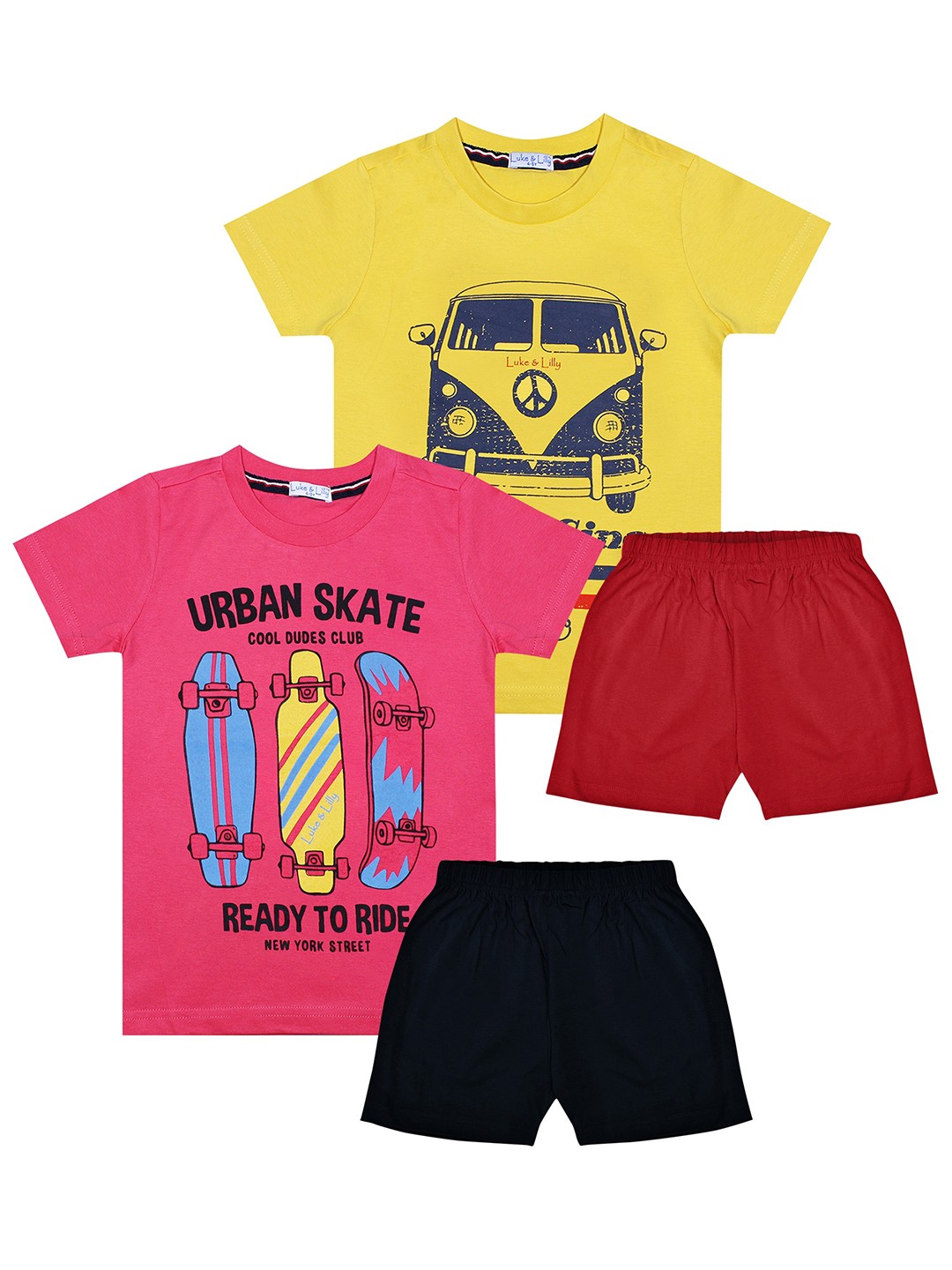 

Luke & Lilly Boys White & Red Printed T-shirt with Shorts