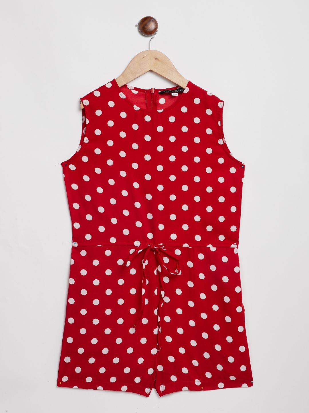 

Uptownie Lite Girls Red & White Polka Dot Printed Playsuit