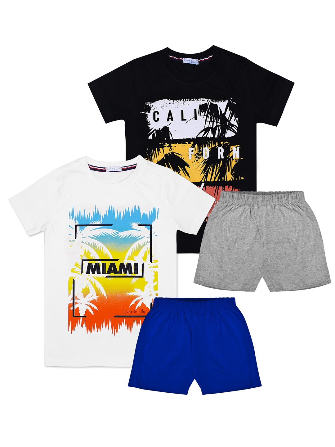 

Luke & Lilly Boys Pack of 2 Printed T-shirt with Shorts, White