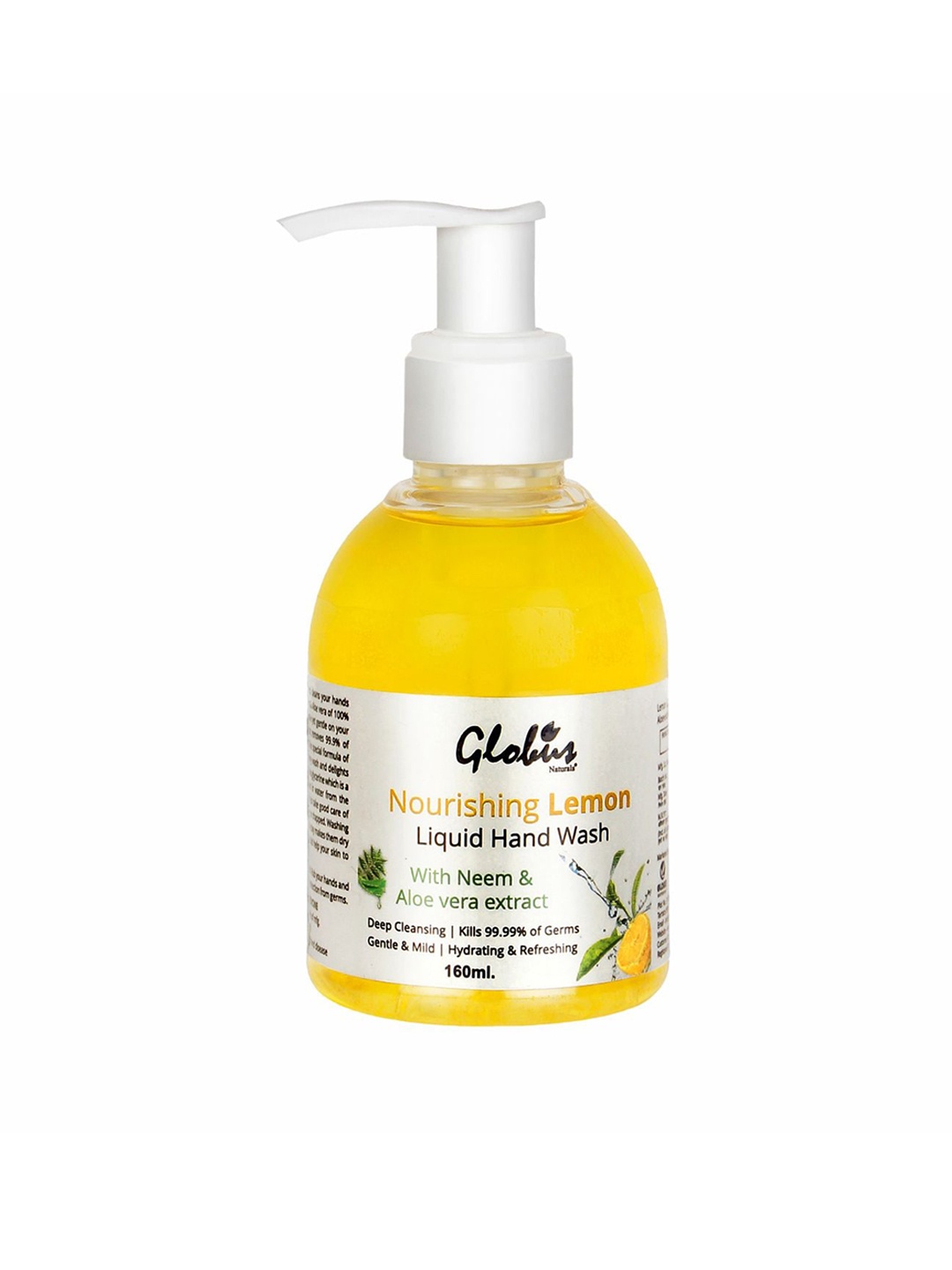 

Globus Naturals Lemon Deep Cleansing Liquid Hand Wash 160 ml, Yellow