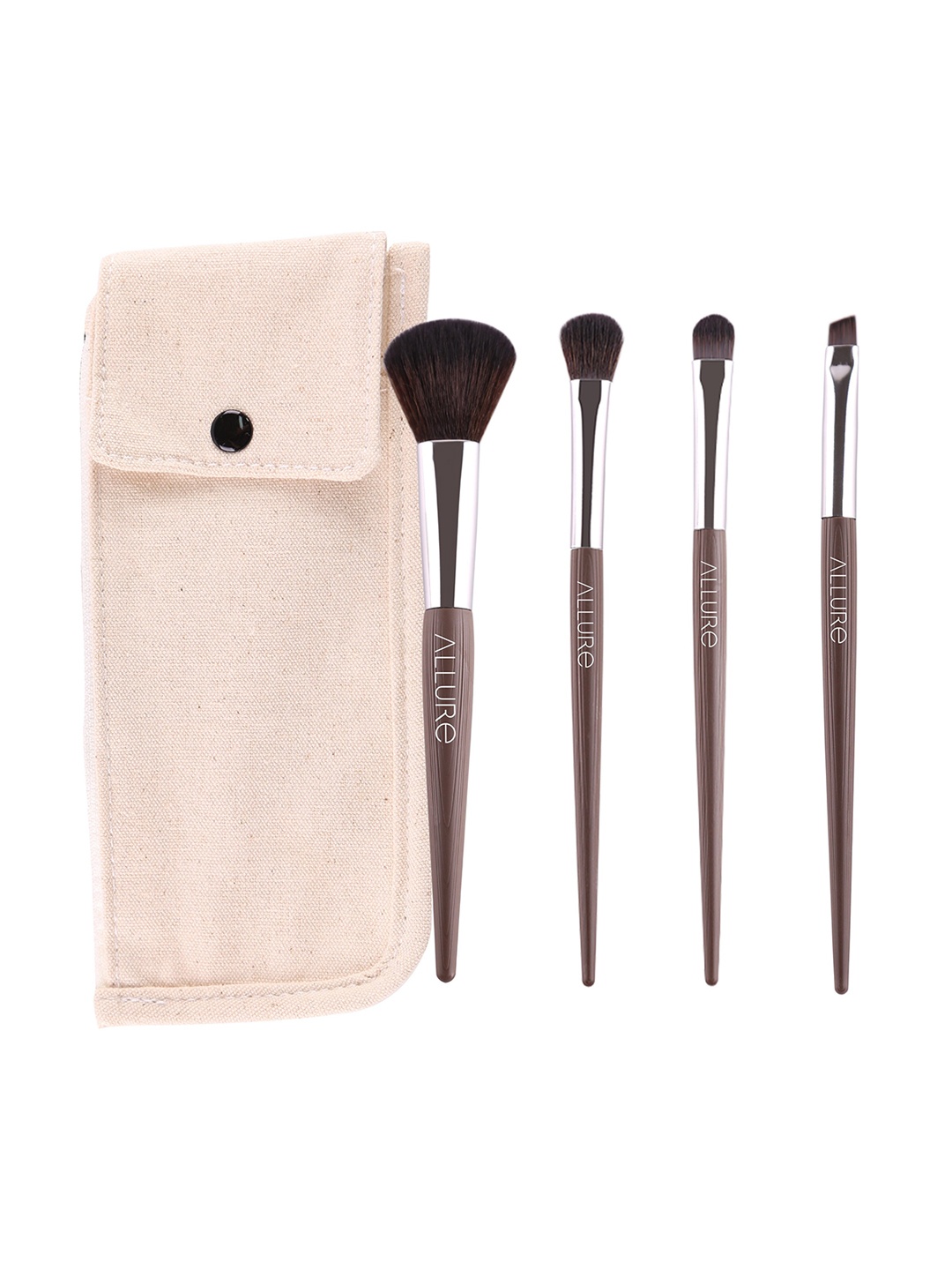 

ALLURE Set of 4 Chocolate Brown Makeup Brush, Coffee brown