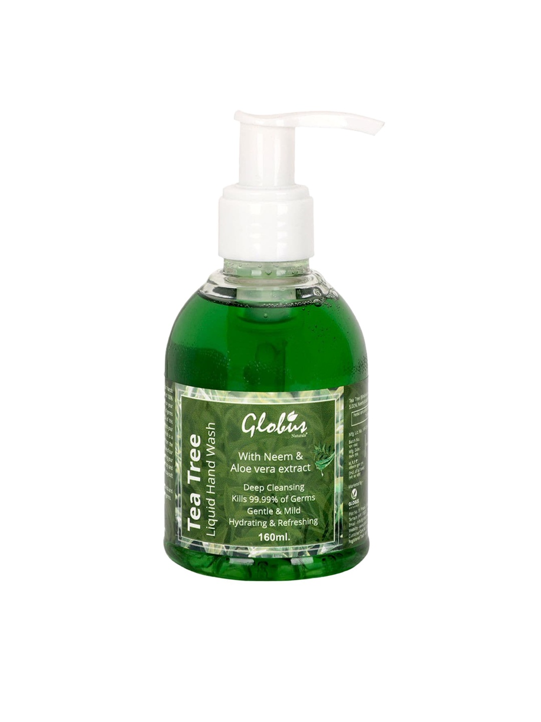

Globus naturals Tea Tree Liquid Hand Wash With Neem & Aloevera - 160 ml, Green