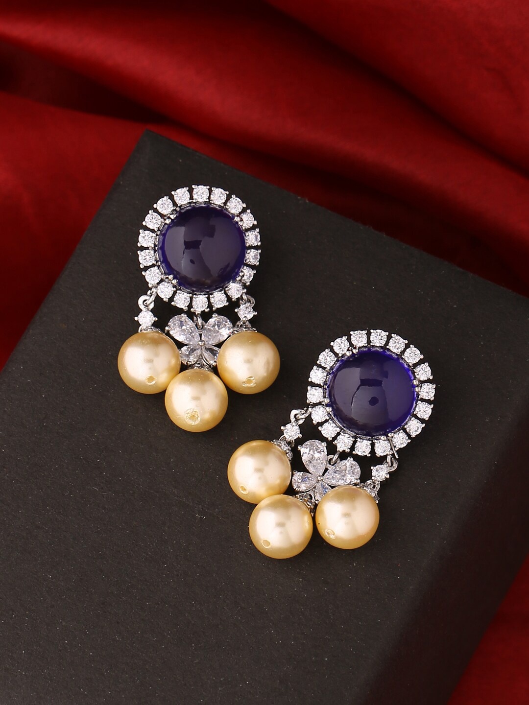 

Tistabene Blue Contemporary Jhumkas Earrings