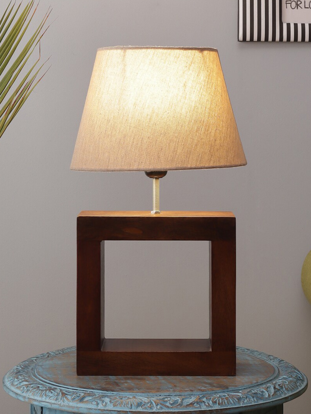 

SANDED EDGE Brown Contemporary Bedside Standard Table Lamp