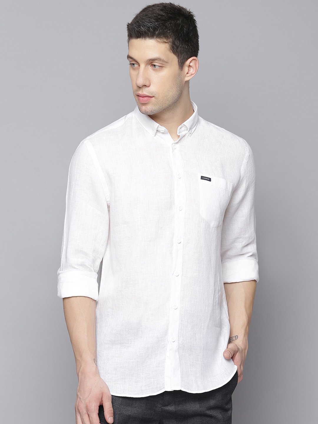 

LINDBERGH Men White Slim Fit Casual Shirt